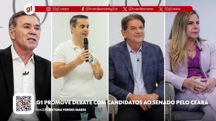 Candidatos ao Senado do Ceará participam de debate promovido pelo g1 na segunda-feira (21)
