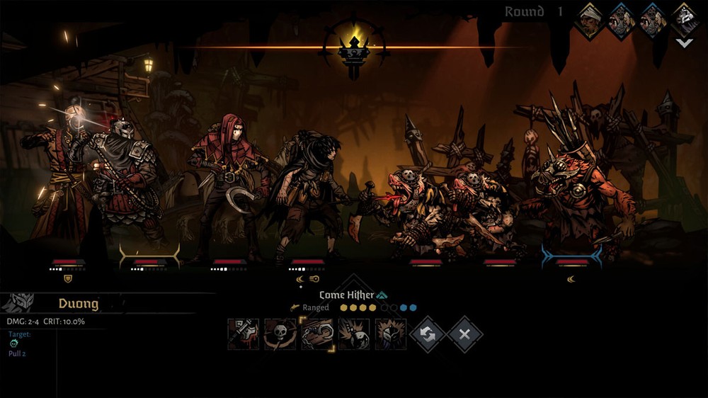Darkest Dungeon 2 expande o sistema de combate do game original e traz várias novidades — Foto: Reprodução/Steam
