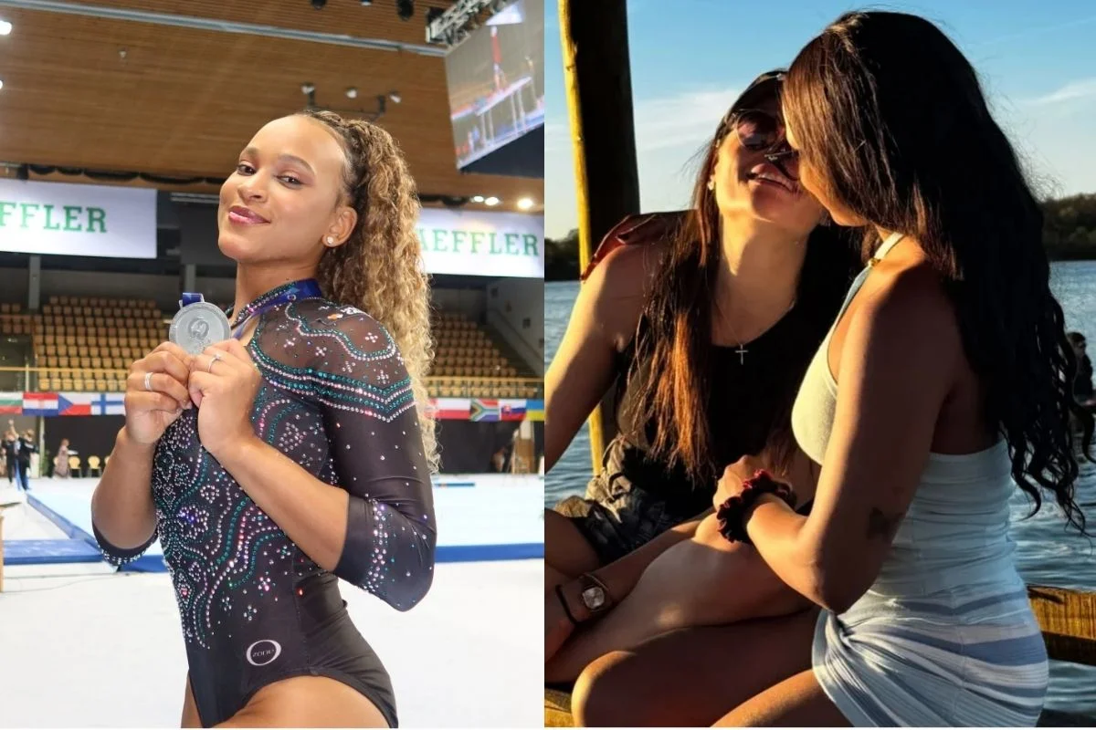 Foto colorida de Rebeca Andrade